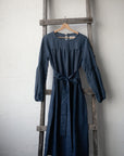 Blue Stripe Victorian Linen Dress