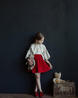 Strawberry Midi Linen Skirt, 5-6 years