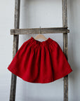 Strawberry Midi Linen Skirt, 5-6 years