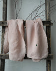 Set of 2 Pastel Pink Linen Tea Towel Gift Wrap