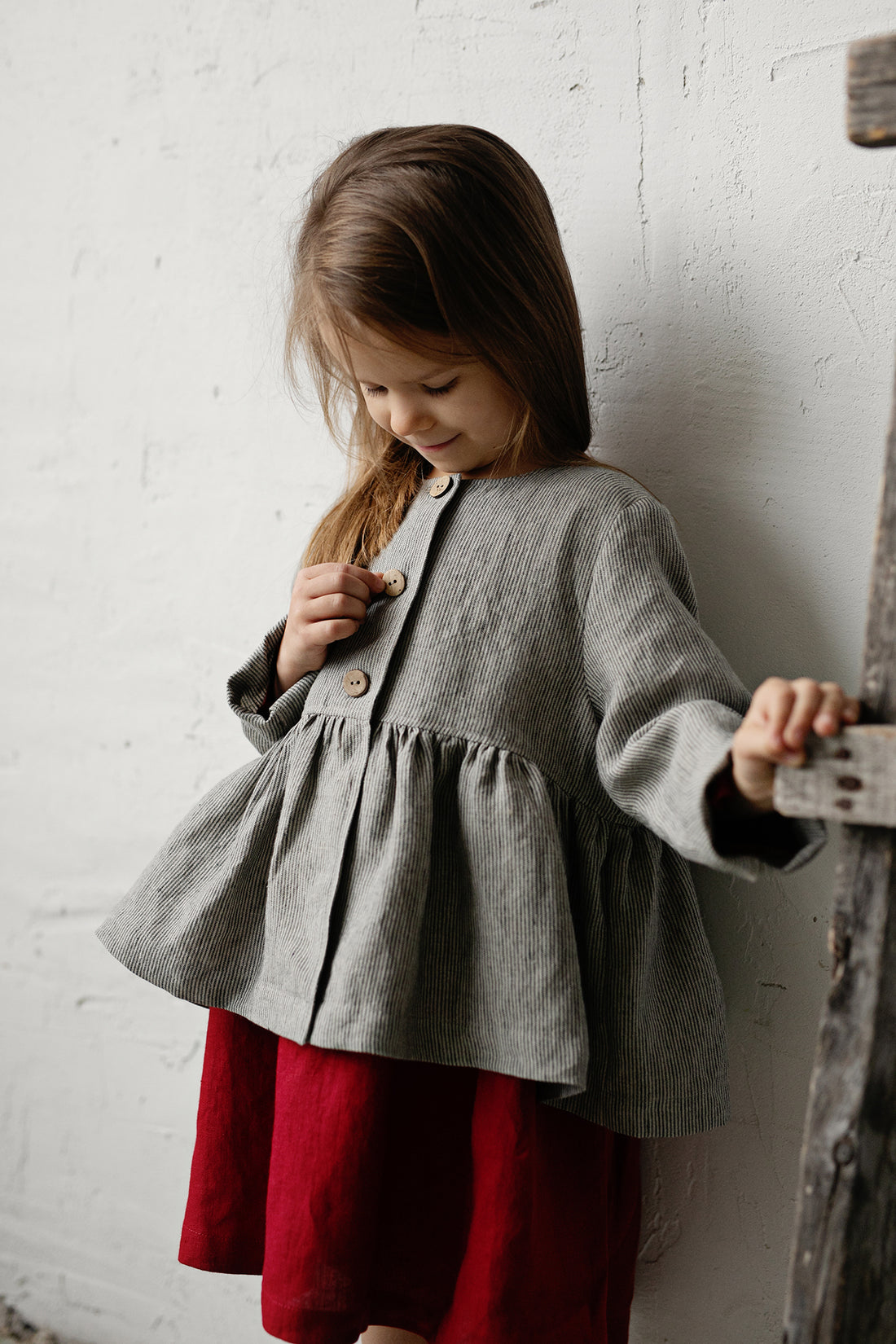 B&W Stripe Ruffle Jacket