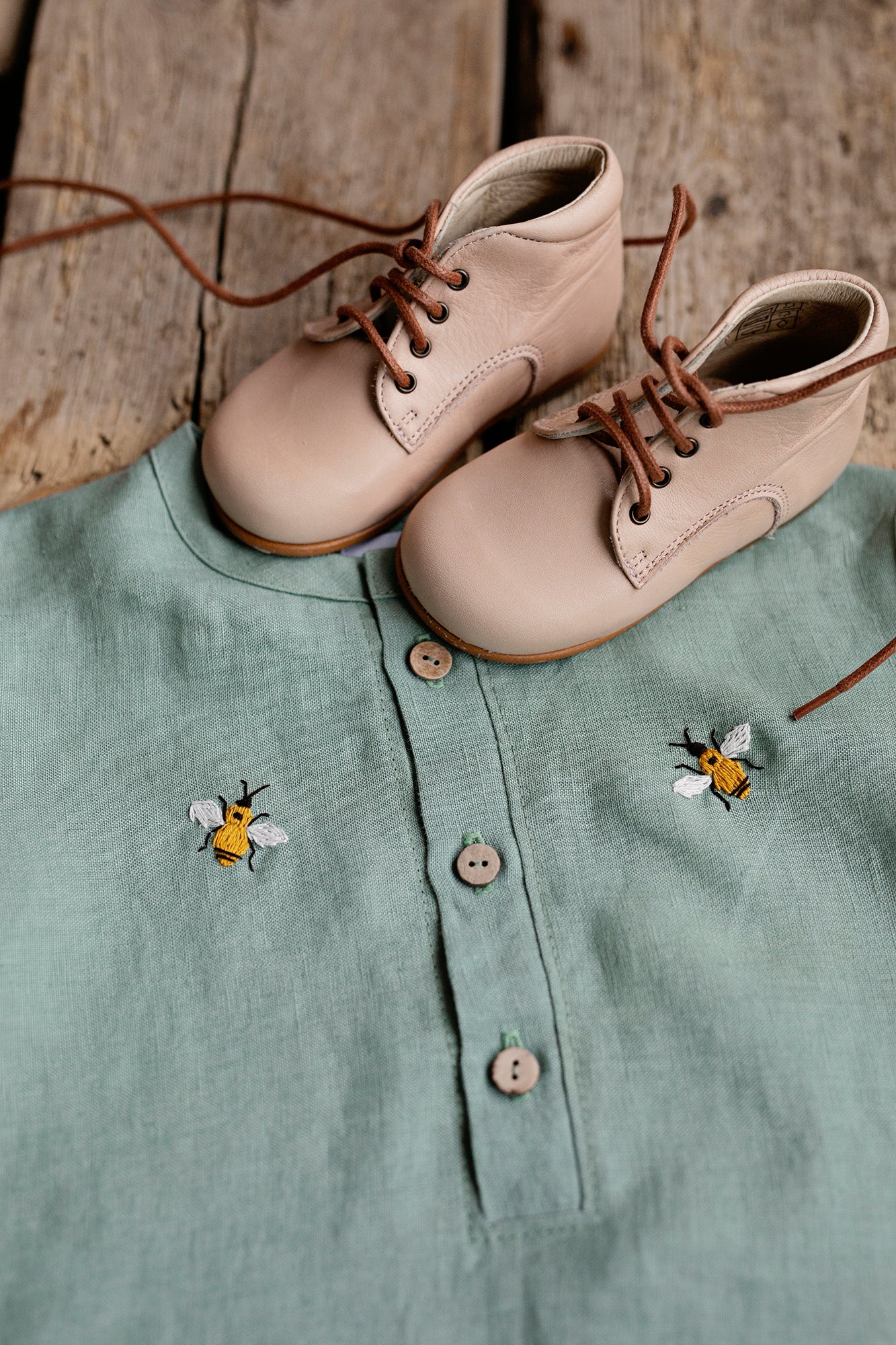 Mint Short Sleeve Button Linen Shirt