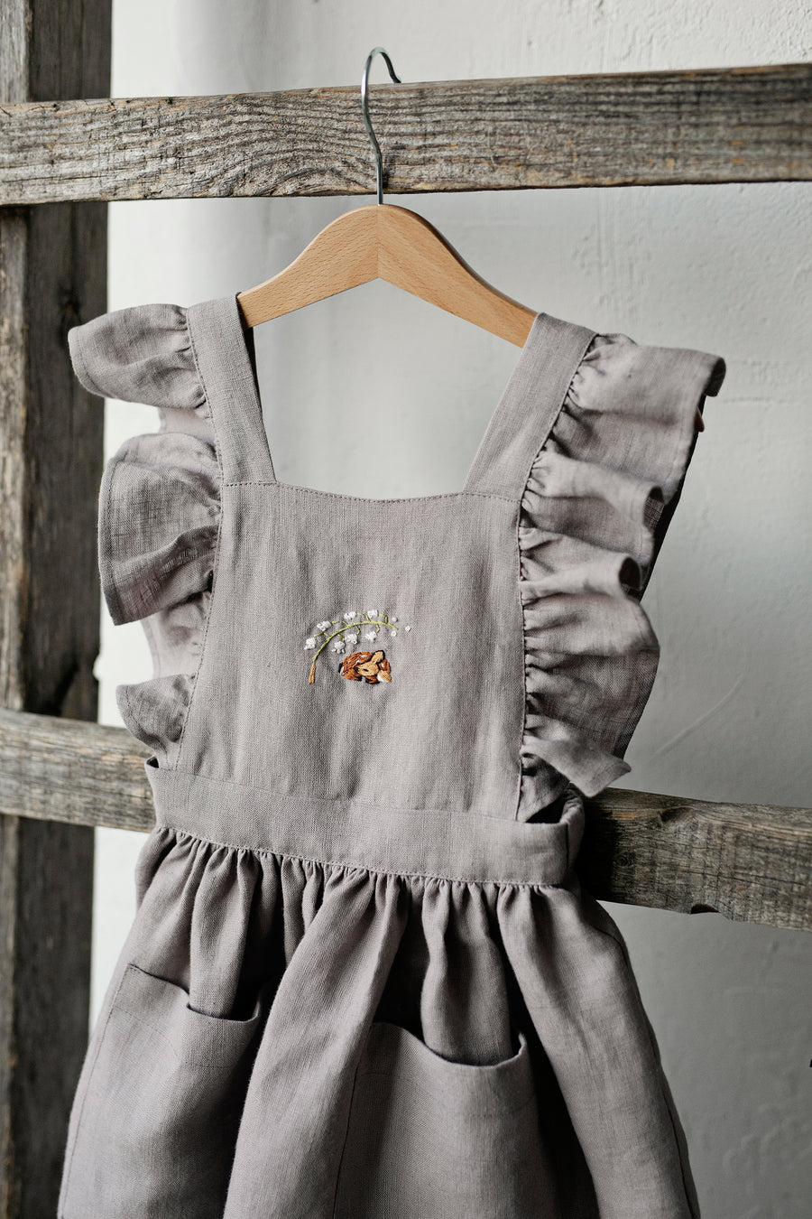 Lavender Cross Back Pinafore with Wings