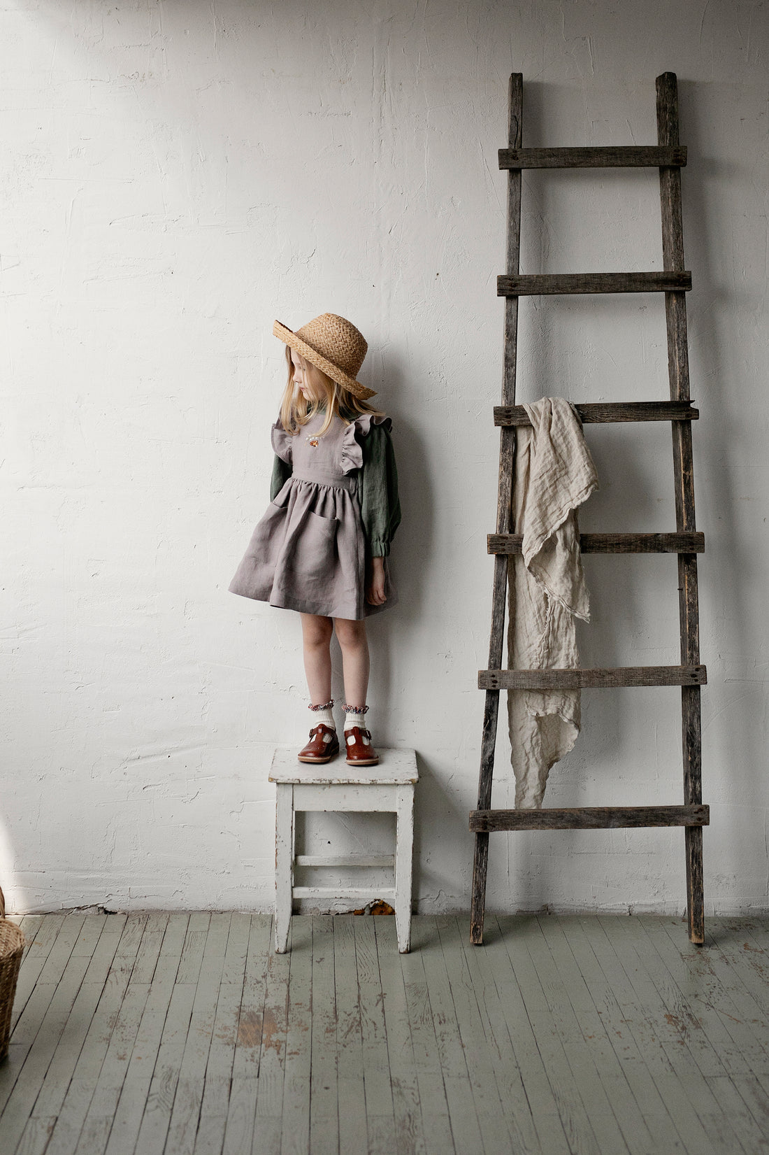 Lavender Cross Back Pinafore with Wings