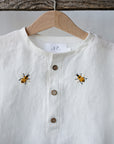 White Long Sleeve Button Linen Shirt