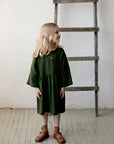 Forest Green Tea Linen Dress