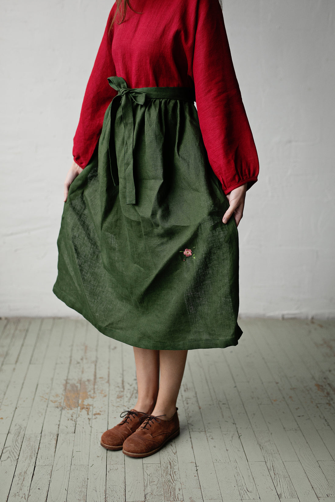 Forest Green Apple Apron