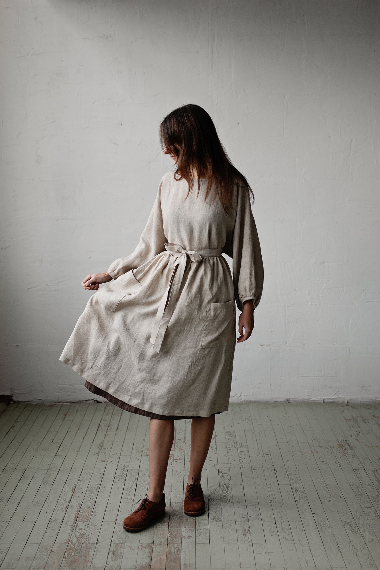 Natural Linen Apron Skirt