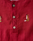Cherry Short Sleeve Button Linen Shirt