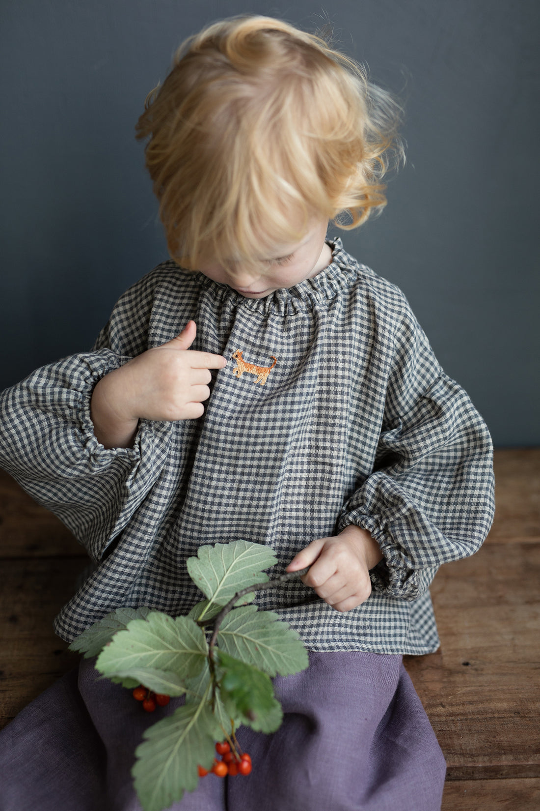 Grey Gingham Parachute  Tunic