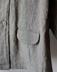 B&W Stripe Midi Linen Coat