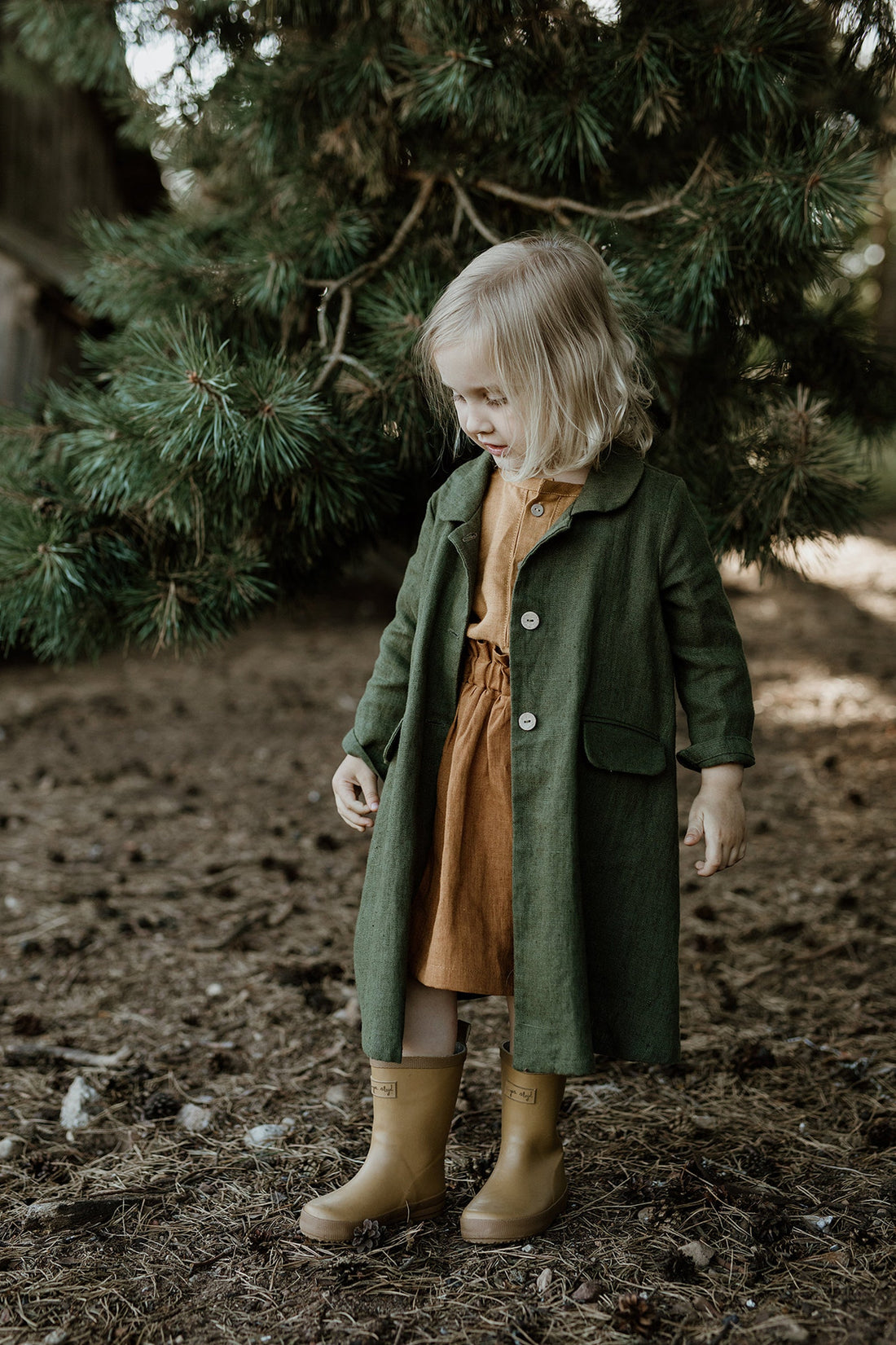 Moss Green Long Coat