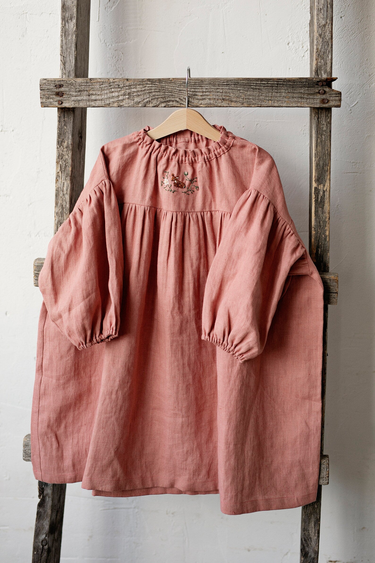 Salmon Parachute Linen Dress