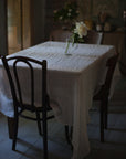 White Transparent Linen Tablecloth