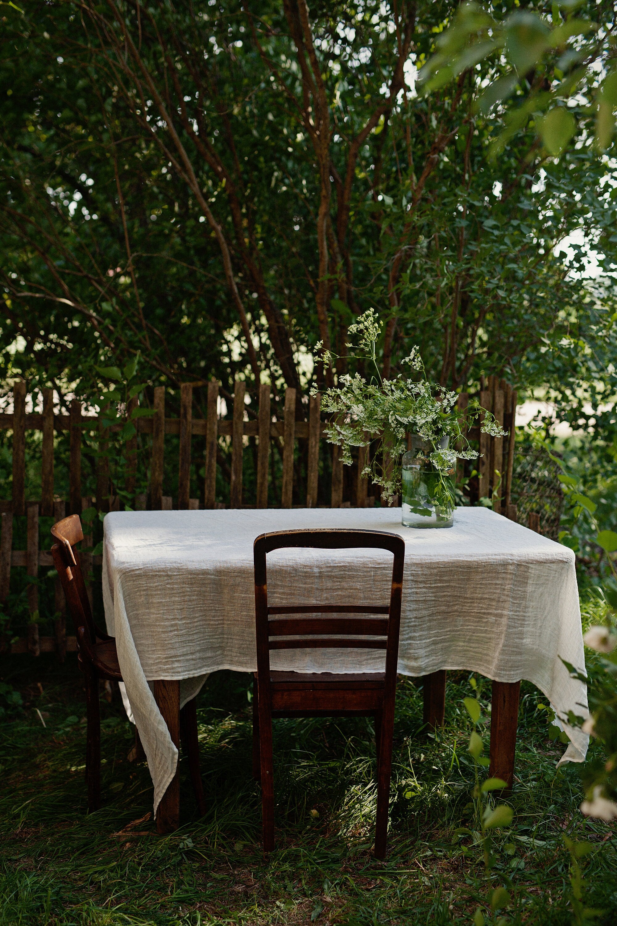 White Transparent Linen Tablecloth