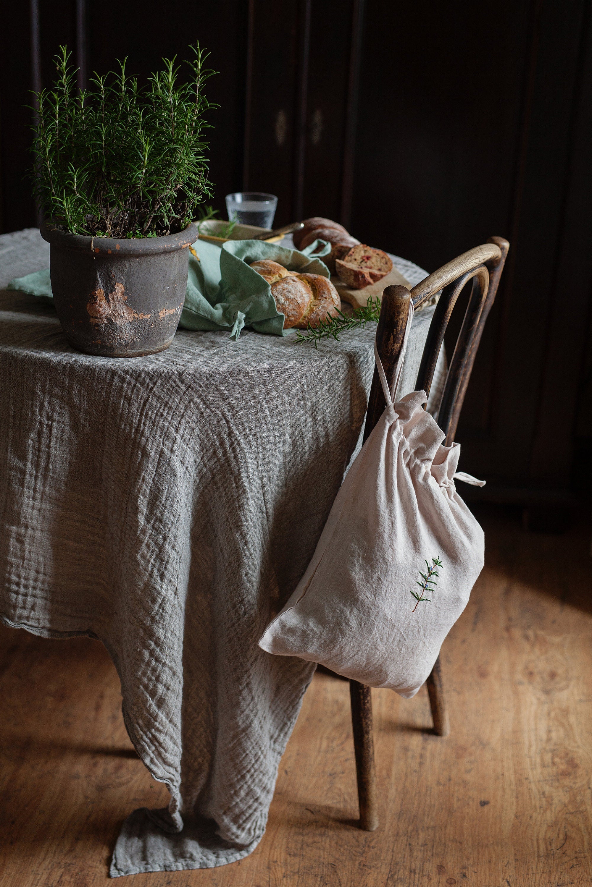 Rosemary Pouch Linen Bag