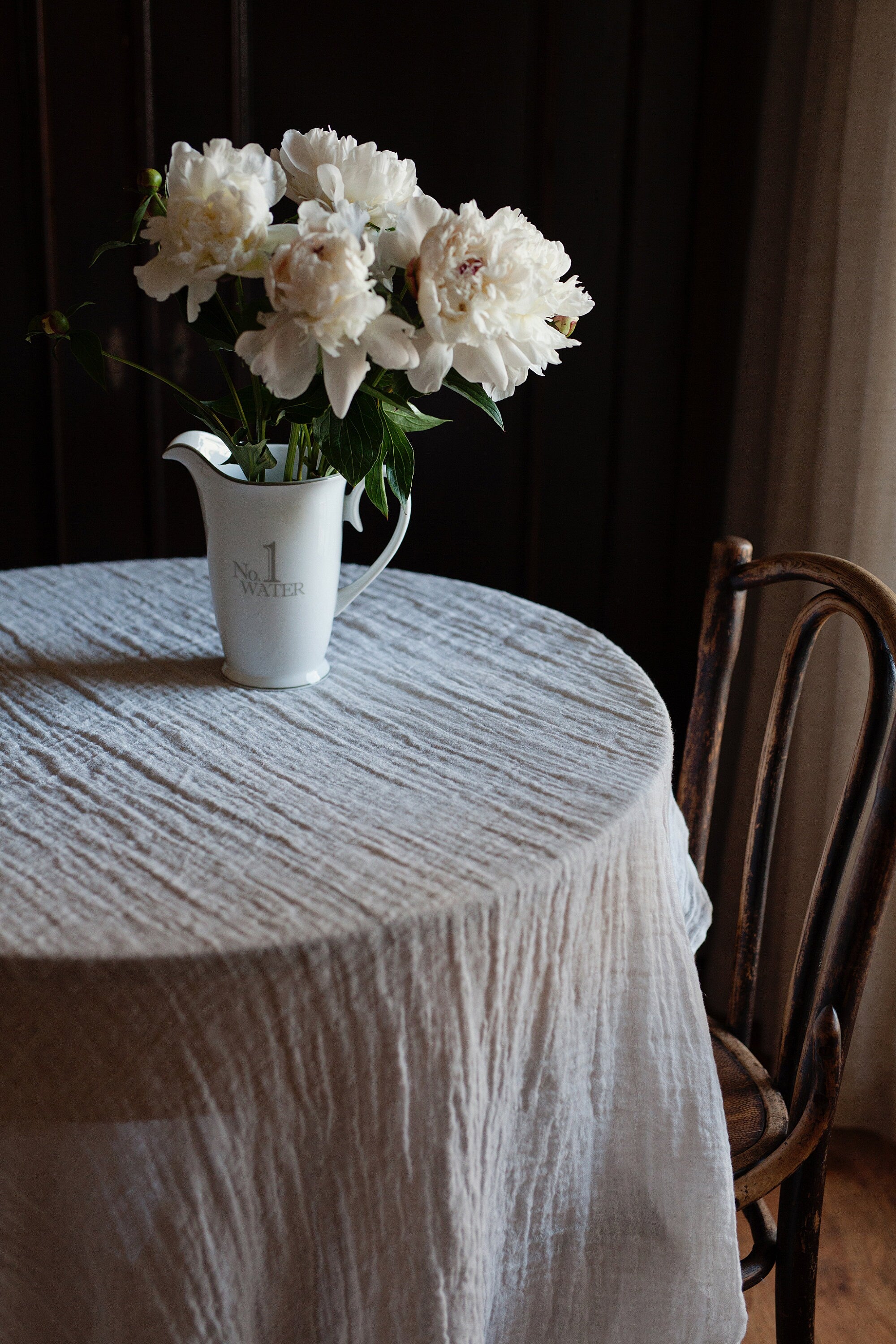 White Transparent Linen Tablecloth