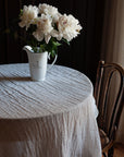 White Transparent Linen Tablecloth