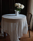 White Transparent Linen Tablecloth