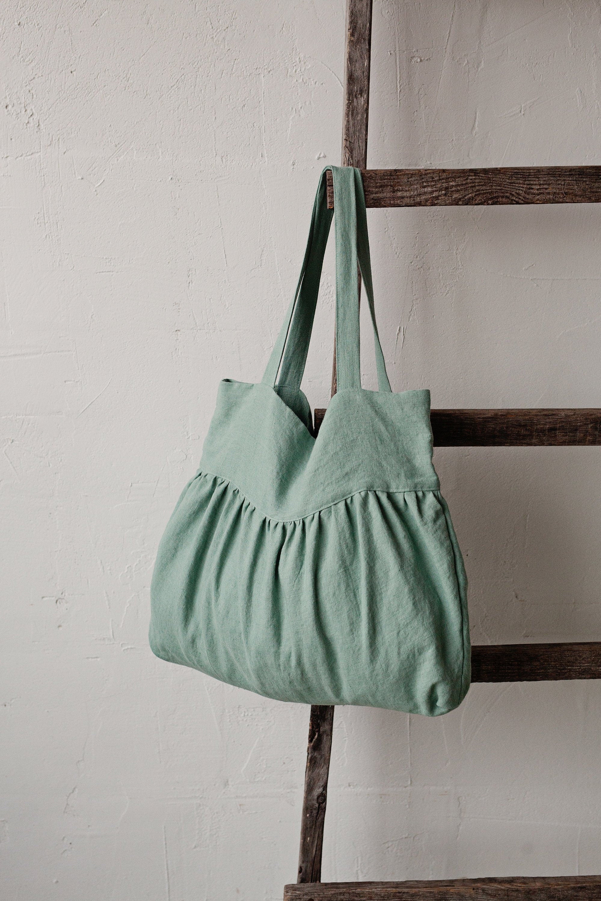 Mint Sunday Linen Bag