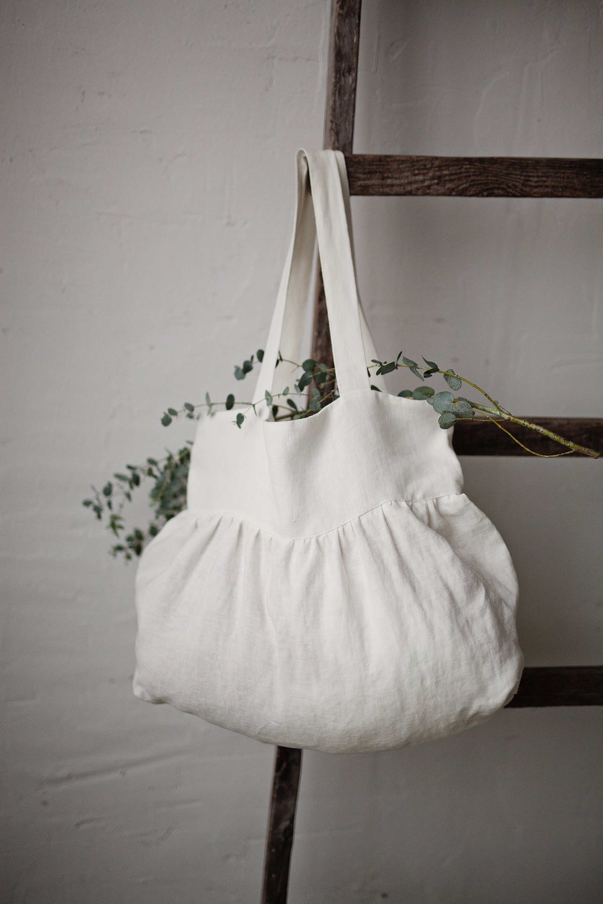 White Sunday Linen Bag