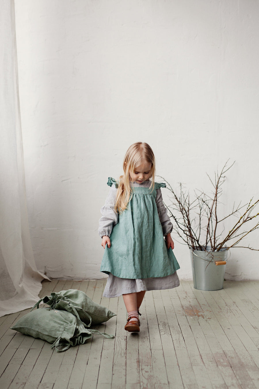 Mint Pinafore Dress