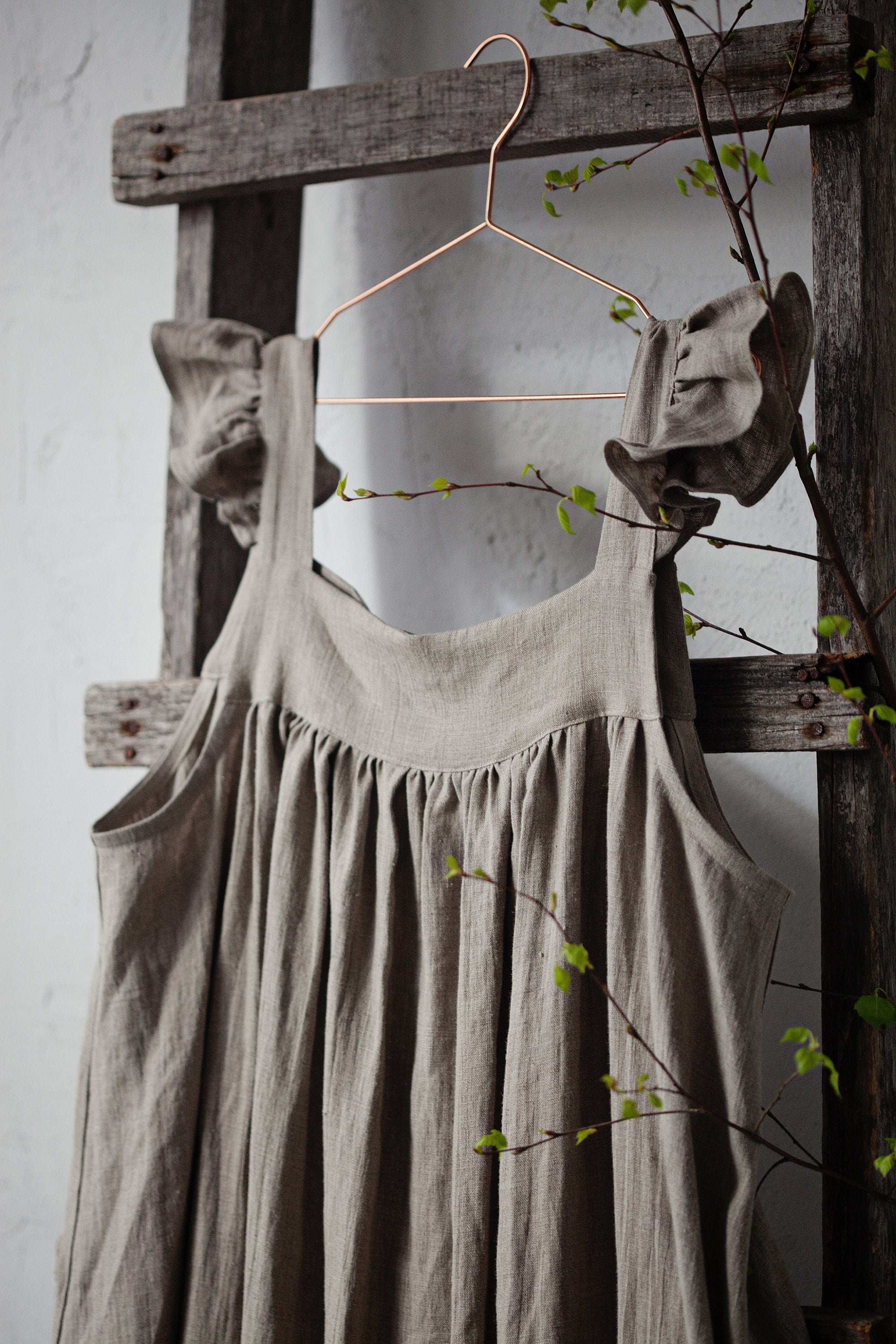 Natural Prairie Linen Dress allthebeautifullinen Natural Prairie Linen Dress allthebeautifullinen