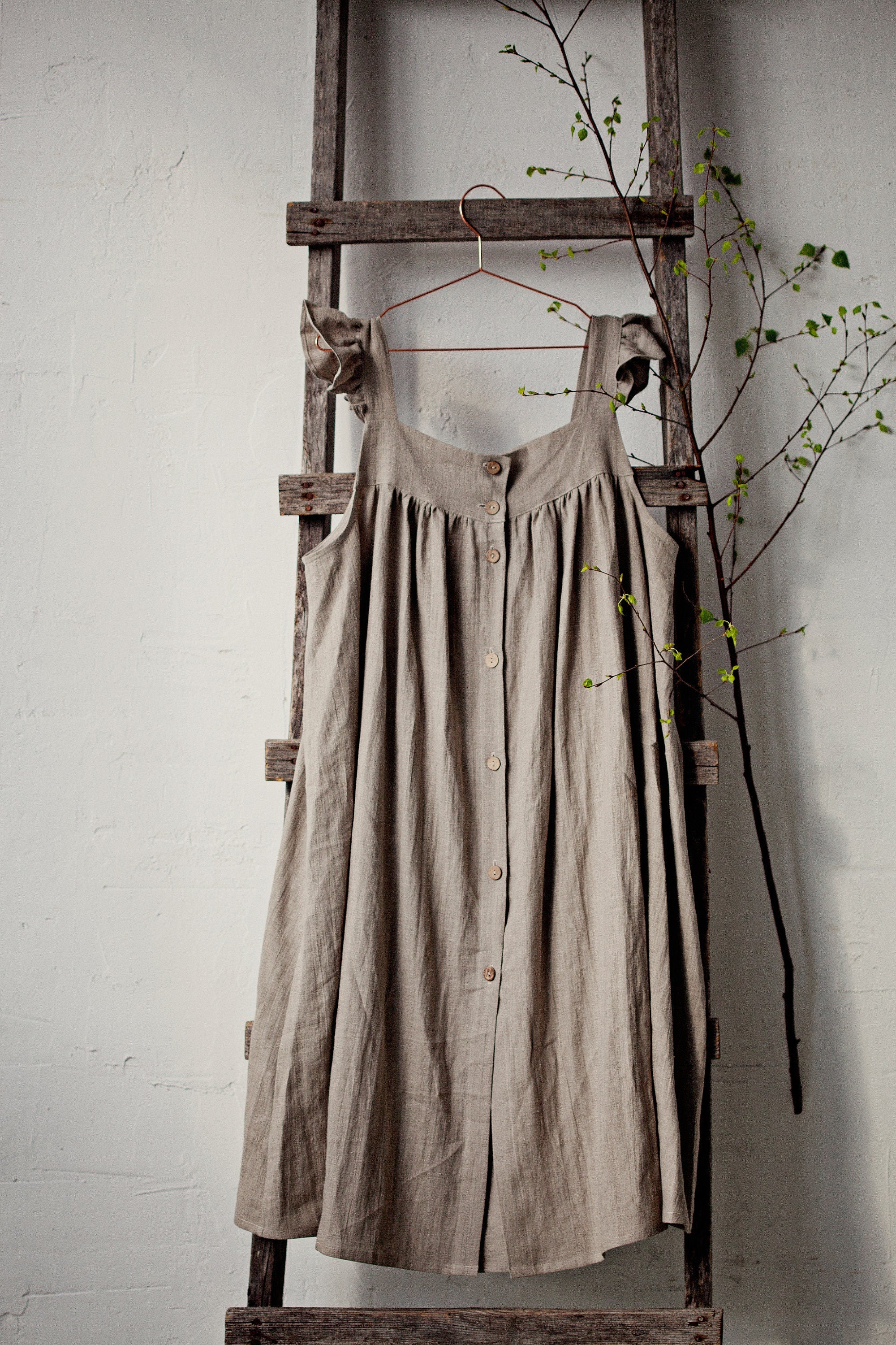 Natural Prairie Linen Dress allthebeautifullinen Natural Prairie Linen Dress allthebeautifullinen