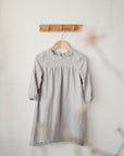 Fog Grey Ruffle  Linen Dress