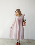 Baby Pink Prairie Linen Dress
