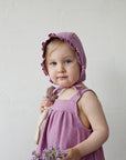 Lilac Ruffle Linen Bonnet