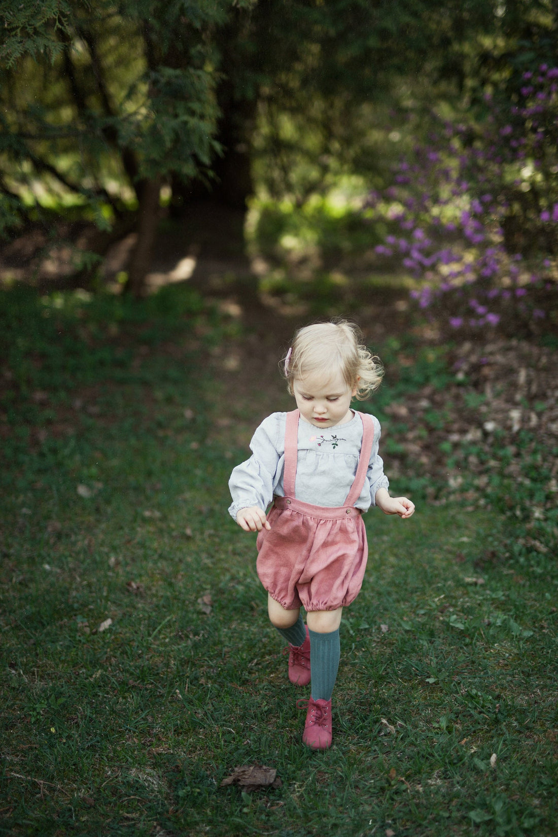 Salmon Shorts with Suspenders