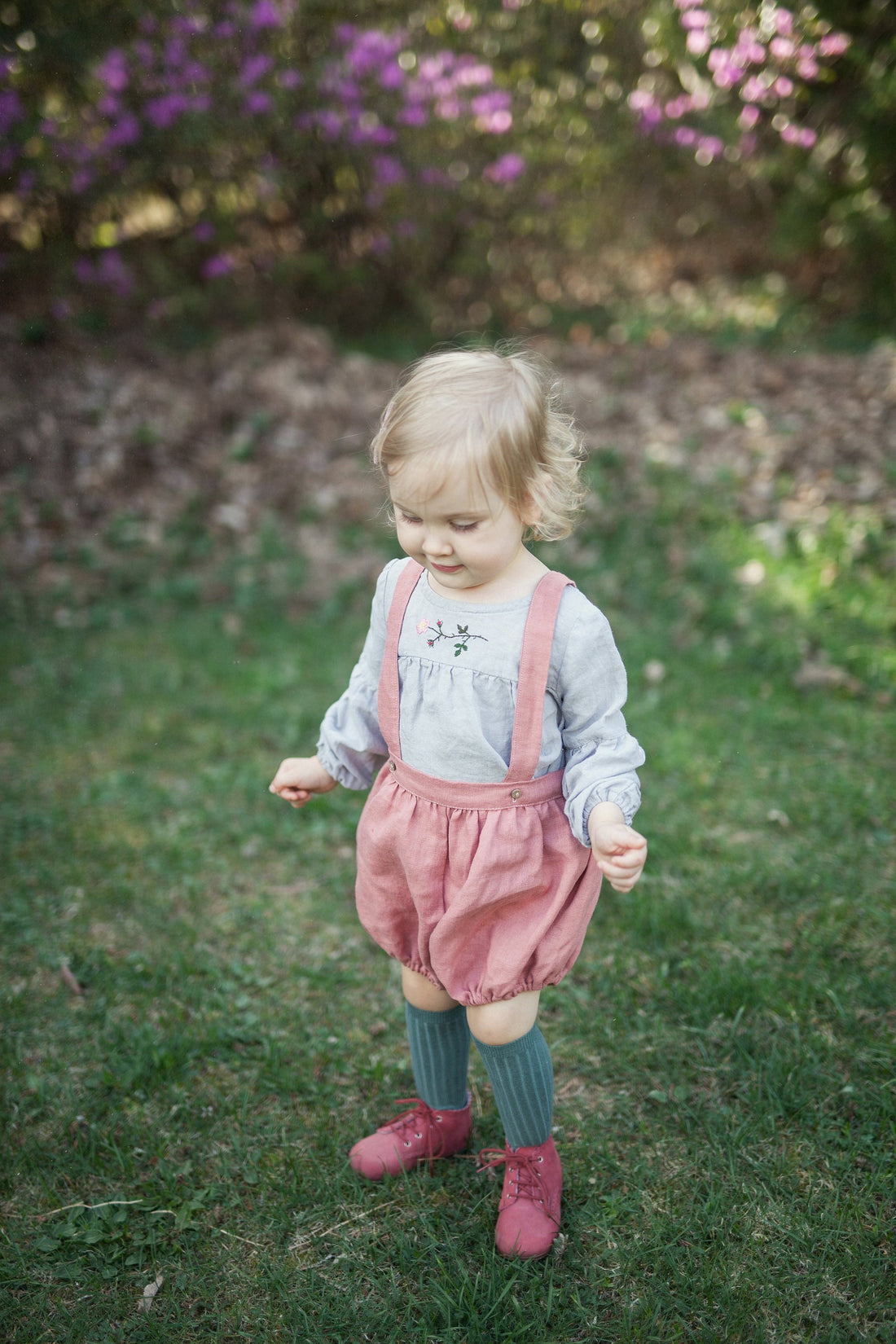 Salmon Shorts with Suspenders