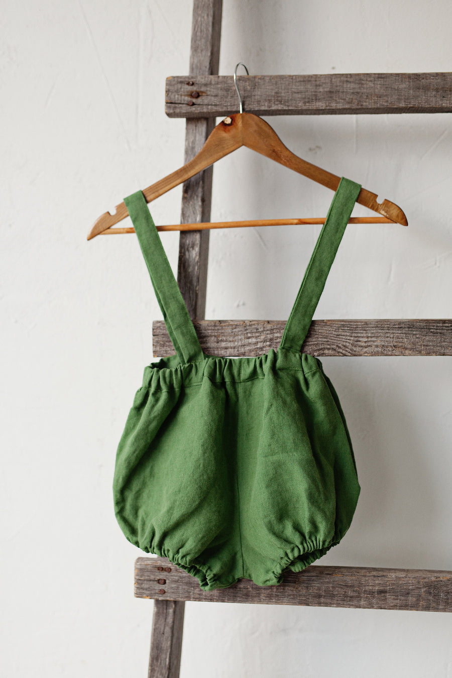 Apple Green Shorts with Suspenders