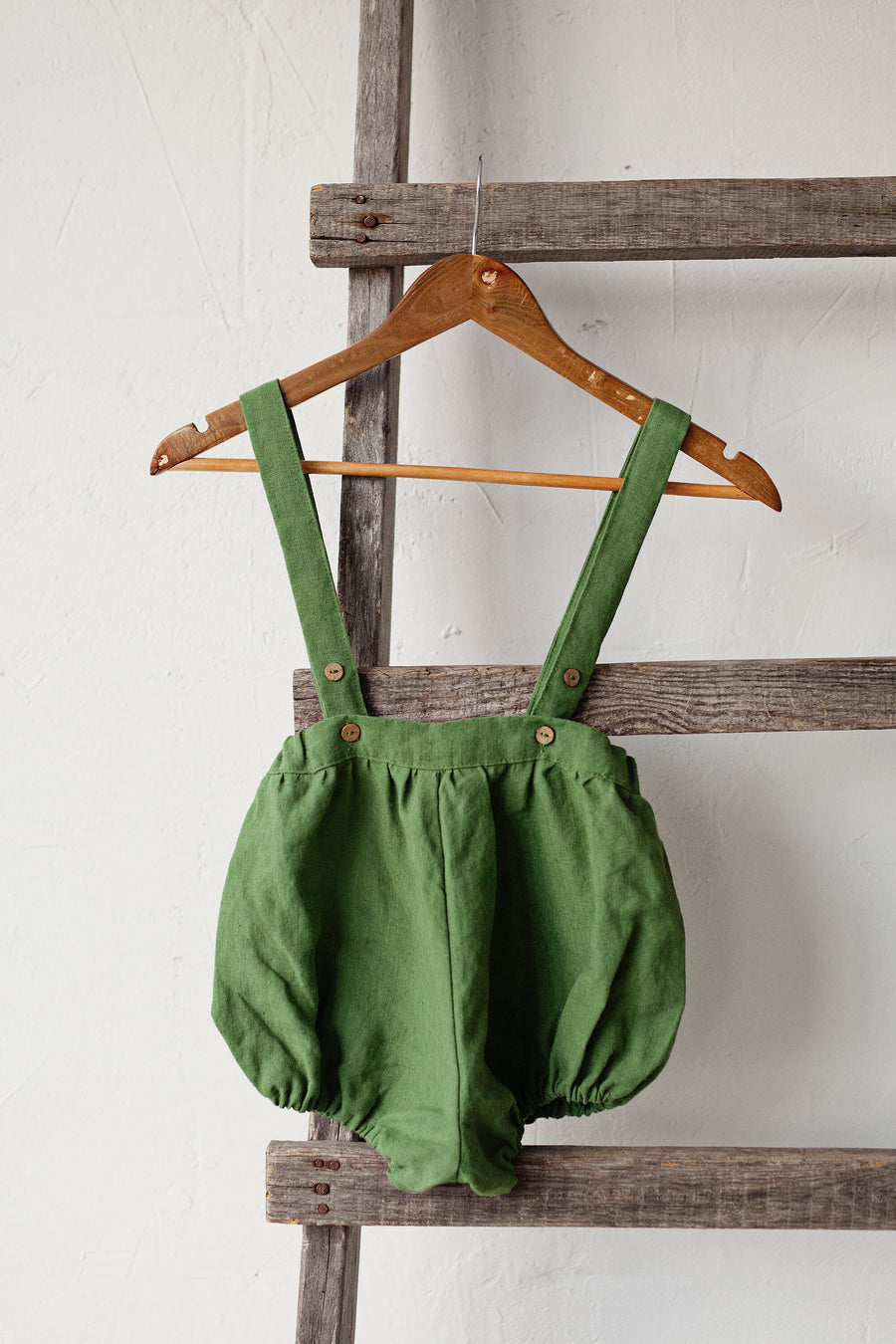Apple Green Shorts with Suspenders