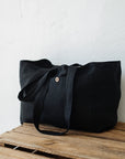 Black Classic Linen Bag