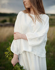 White Kimono Linen Tunic