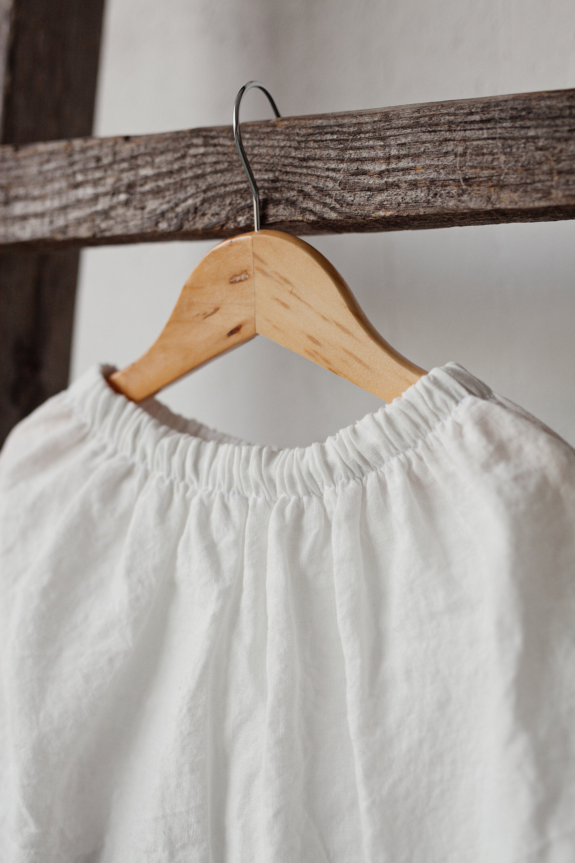 White Ruffle Linen Skirt