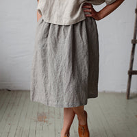B&W Stripe Classic Midi Skirt