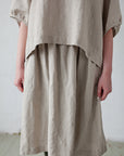 Natural Classic Midi Linen Skirt