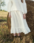 White Victorian Linen Skirt