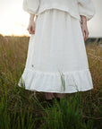 White Victorian Linen Skirt