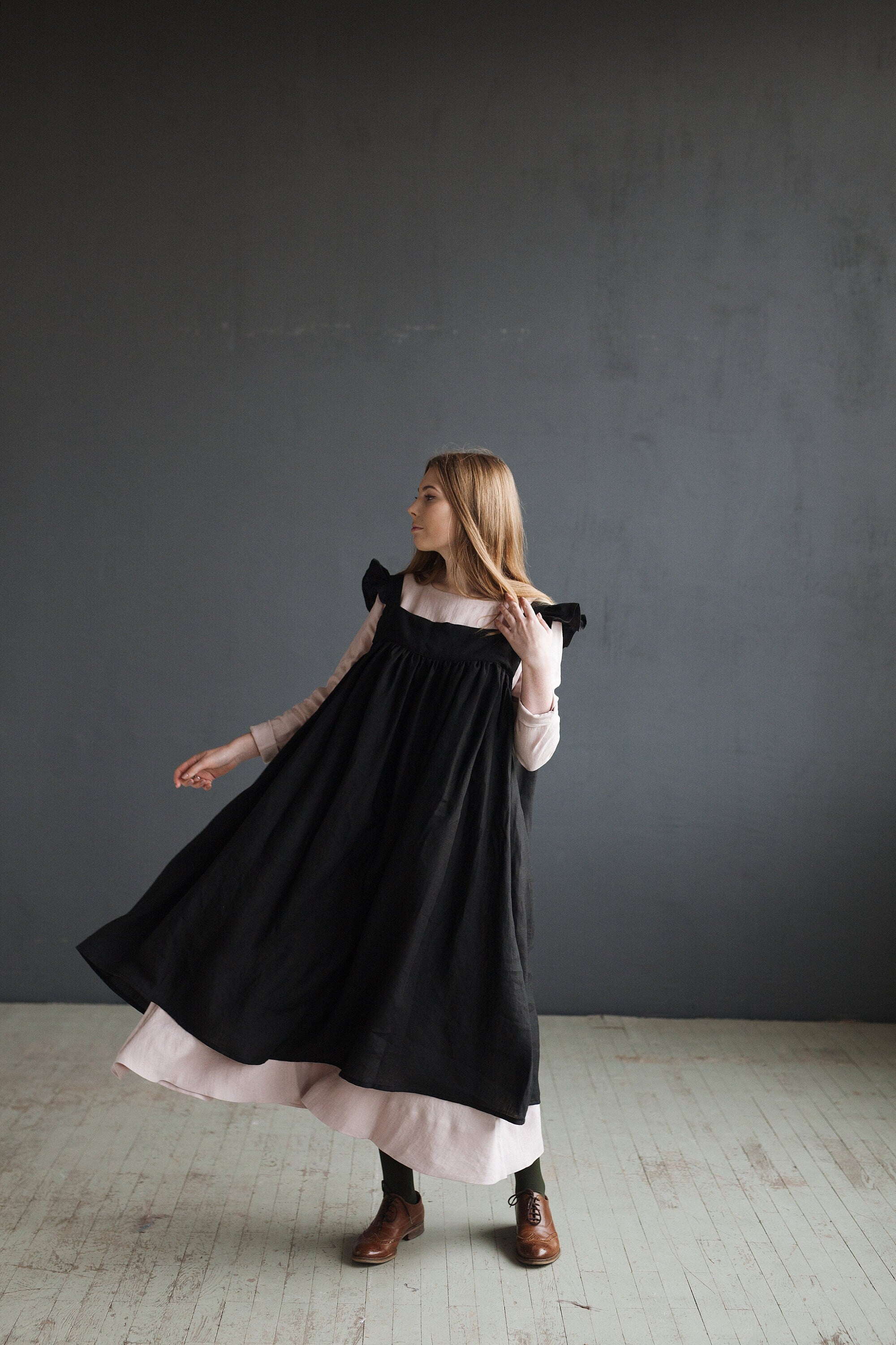 Black Prairie Linen Dress