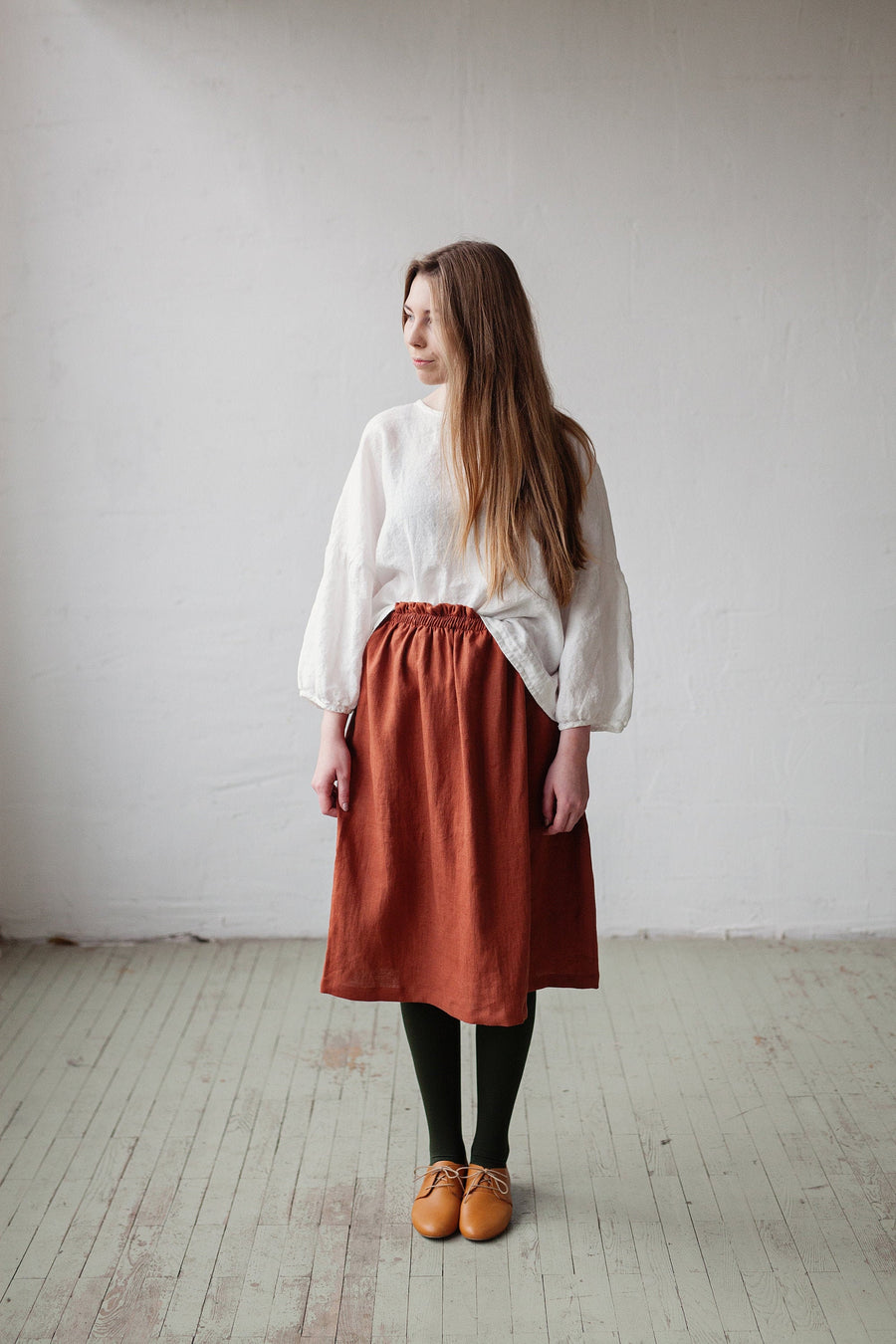 Rust Classic Midi Skirt