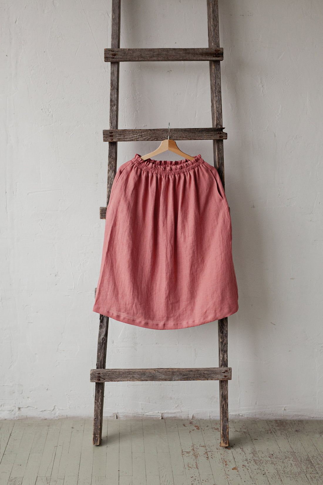 Salmon Classic Midi Skirt