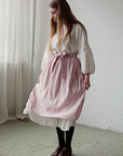 Baby Pink Linen Apron Skirt