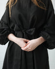 Black Kimono Linen Dress