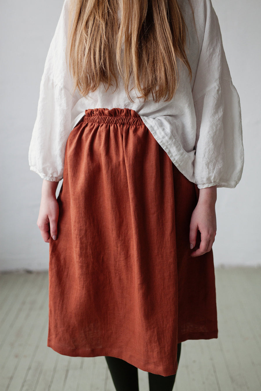 Rust Classic Midi Skirt