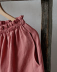 Salmon Classic Midi Linen Skirt