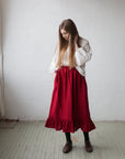 Cherry Victorian Linen Skirt